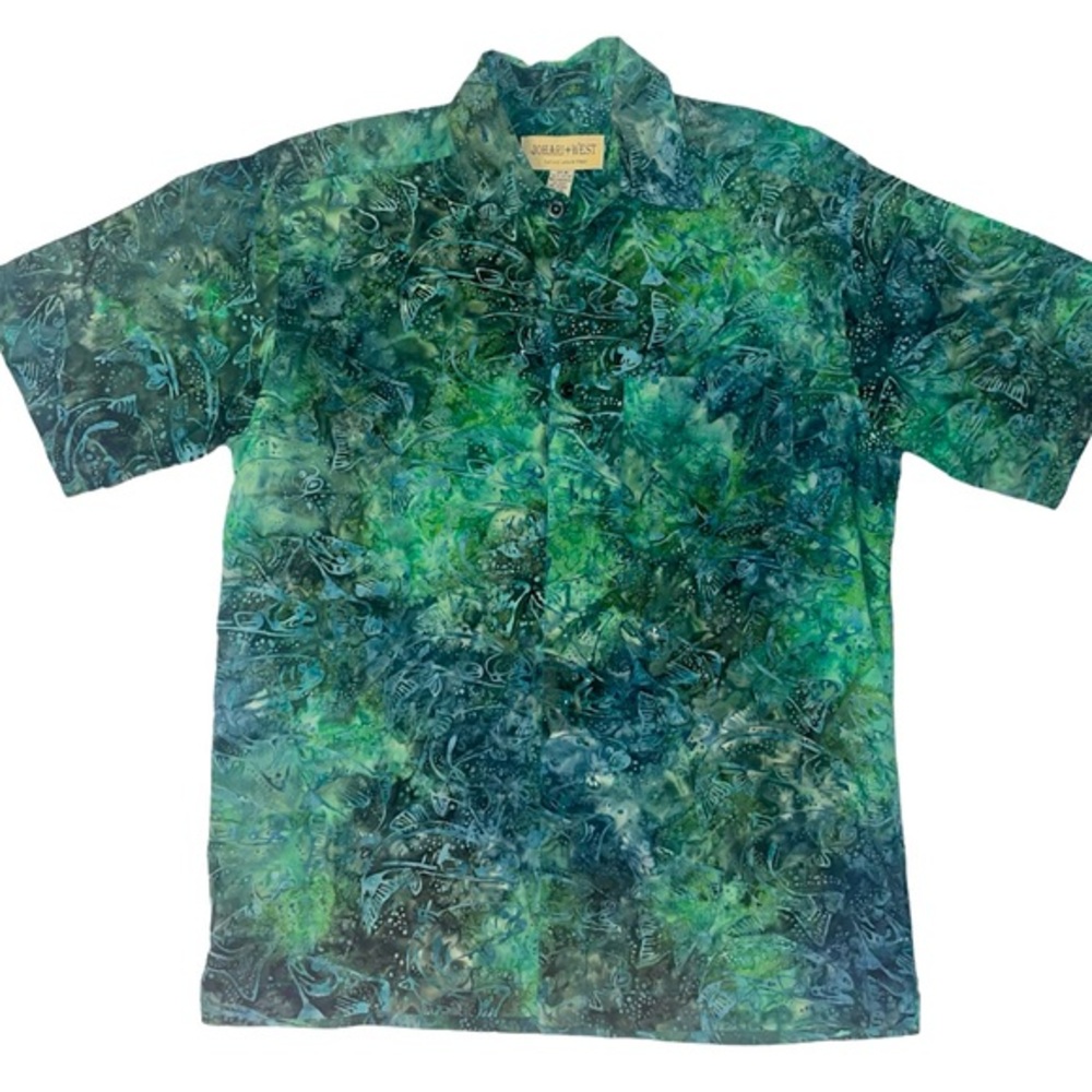 Johari West Hawaiian Camp Button Down Short Sleeve Button Down Shirt Size Medium